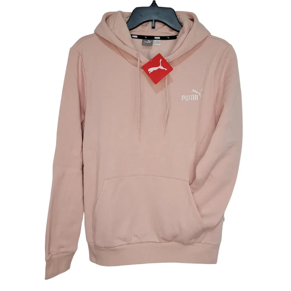 NWT PUMA Woman's Essentials Hoodie Soft Pink Pullover Size Large